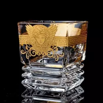Стакан для виски Creative Crystal, многоцелевой стакан для воды с золотой головкой. M