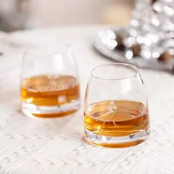 Стаканы для виски Macallan, набор из 2 штук — готовы к использованию ледяных шариков! Стакан на 11 унций, идеально подходит для скотча, коктейлей, рома, водки. Стильная барная посуда. 301-400ml