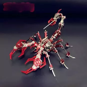 Стальная механическая модель Red Scorpion: 3D-головоломка высокой сложности.