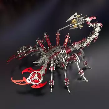 Стальной демон Красочный скорпион 3D твердый металлический пазл 18*11*17cm
