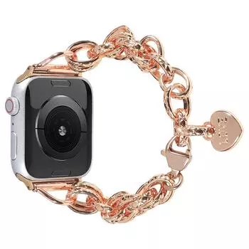 Стальной ремешок в форме сердца для Apple, ремешок для часов 8, 7, 6 se, 44 мм, 45 мм, 49 мм, 42 мм, роскошный ремешок для часов, браслет для iWatch серии 3, 4, 5, 40 мм, 38 мм, 41 мм 38/40/41mm чёрный