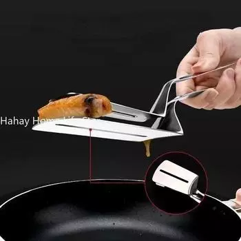 Стальной стейк зажим еда хлеб мясо зажим щипцы инструмент лопата зажим лопата кулинария жареный барбекю стейк рыба кухня