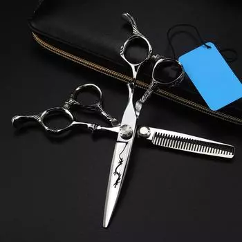 Стальные 6-дюймовые полые ножницы Dragon Hair Cutting Scissors Haircutting Thinning Barber Tools Парикмахерские ножницы