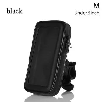 Stand Bracket Cellphone Bag Bicycle Motorcycle Phone Holder Waterproof Phone Case Bike Mount M чёрный