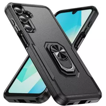 Stand Holder Back Cover for Samsung Galaxy Plus S24 Ultra FE 5G Protective Phone Case for Galaxy S24 FE чёрный