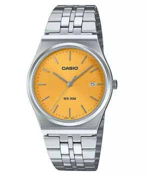 Стандартные аналоговые кварцевые часы Casio из нержавеющей стали с желтым циферблатом MTP-B145D-9AV унисекс жёлтый
