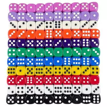 Стандартный набор кубиков DICE 10PCS 16MM D6 Block Set для игрушек на день рождения слоновая кость