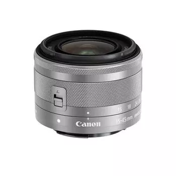 Стандартный зум-объектив Canon STM, совместимый с беззеркальными камерами EF-M15-45mm F3.5-6.3IS (Серебряный) однообъективный EF-M15-45ISSTMSL