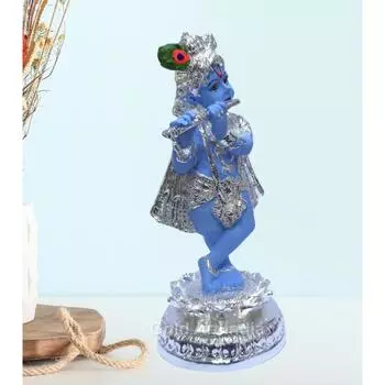 Standing Krishna Playing Basuri | Krishna ji for Pooja & Gifting | Krishnaji Idol for Home Decor (5.8 X 2.5), Religious