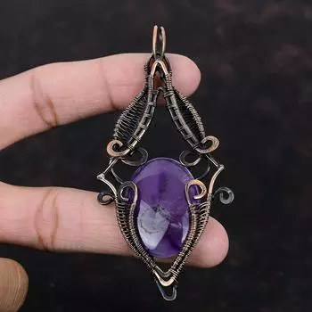 Star Amethyst Pendant Copper Wire Wrapped Pendant Gemstone Jewelry Unique Style Pendant Amazing Copper Jewelry Handmade Pendant Gift For Her