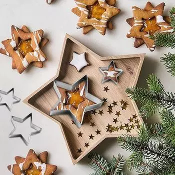 Star Cookie Cutters Set Fondant Molds For Baby Shower Cookie Cutters Set 5Pcs Star Cookie Cutters For Kids cake Cutter Fruit