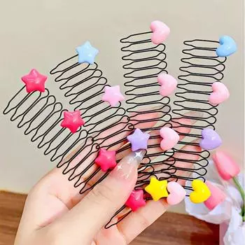 Star Invisible Broken Hairpin Bow Sweet Dancing red-pentagram