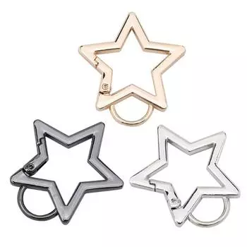 Star Shape Keychain Clip Mini Small Carabiner,Stainless Steel Durable Quick Release Auto Locking D-Shape Spring small золотой