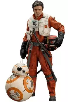 STAR WARS Poe Dameron 2 Pack The Force Awakens Edition Scale PVC Painted Simple Assembly Figure ARTFX+ & BB-8 1/10