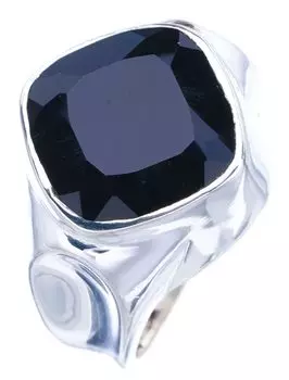 STARGEMS ® Кольцо из серебра 925 пробы с натуральным черным ониксом ручной работы 6,5 F1761