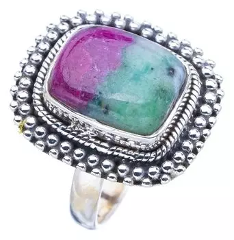 StarGems® Natural Ruby Zoisite Handmade 925 Sterling Silver Ring 8.25 F1353