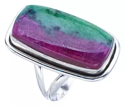 StarGems® Natural Ruby Zoisite Handmade 925 Sterling Silver Ring 7.25 F1348