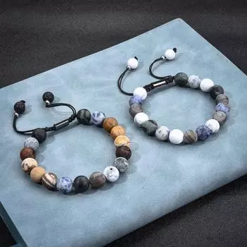 Starry Sky Exploration Series Hand Chain Frosted Stone Weaving Регулируемый браслет Украшения Подарок