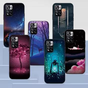 Чехол Starry Sky Shining Art для Xiaomi Redmi Note 9S 9 8 10 11 Pro 9C 9A 7 8T 7A 8A 6A 6 10S черный мягкий силиконовый чехол для телефона Redmi Note 11