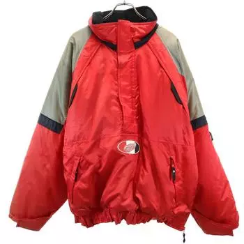СТАРТЕР 90-х годов Сделано в Корее Red Wings Старая НХЛ Полумолния Куртка для разминки Мужская Б/У