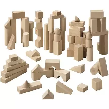 Стартовый набор HABA Blocks, большой, 60 предметов (Включает в себя мешок для чистки) 1070 [Обычный импортный продукт]