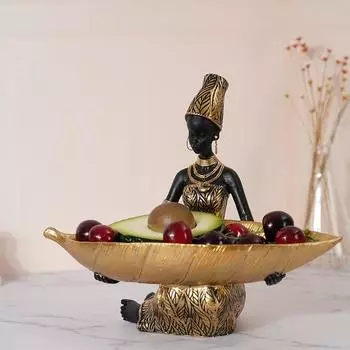 Статуэтка из смолы для хранения африканской черной женщины, экзотические статуэтки, домашний интерьер, настольный декор, ключи, контейнер для конфет, предмет для творчества