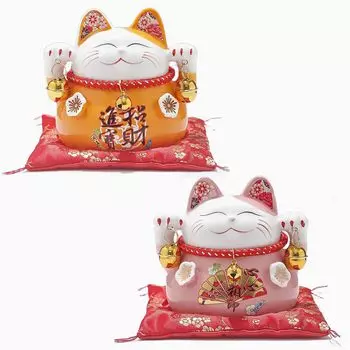 Статуэтка-копилка Lucky Cat Удача Увеличение денежной удачи Статуэтка Manekineko Процветающий бизнес Открытие праздничной статуэтки Интерьер Удача
