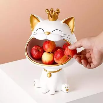 Статуэтка счастливого кота, украшение стола, миниатюрная статуэтка, ящик для хранения всякой всячины, современный стол для гостиной, домашний декор, украшения