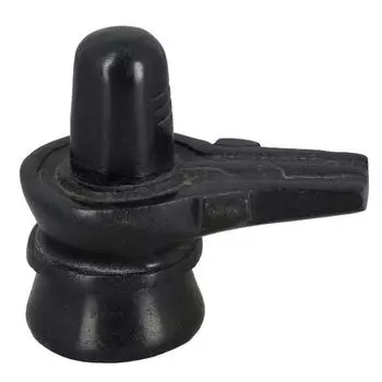 Статуэтка Шива Лингам из Черного мрамора (2 дюйма), Shivling Murti Idol Stone Statue Black Marble Shiva Lingam, WEIRD