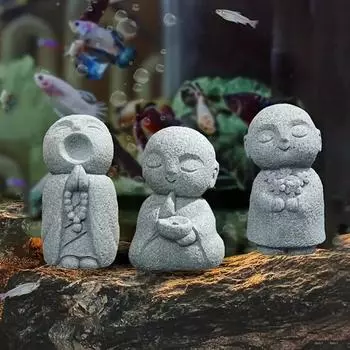 Статуэтки слонов для домашнего декора, 1 пара, небольшие декоративные акценты для полок, гостиная и спальня, золото и белый (3шт Монах)