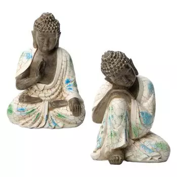 Статуя Будды из смолы, маленькая декоративная скульптура в стиле фэн-шуй, настольное украшение для книжной полки, двора, патио, крыльца, офиса