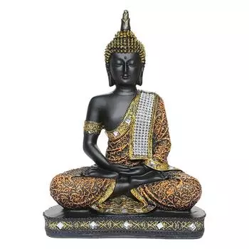 Статуя сидящего идола из полирезины, экспонат для домашнего декора, подарок, подарки-Org_Blk-Bs2-(00), многоцветный 18 x 8 x 24 cm