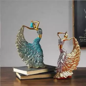 Статуя танцовщицы павлина, украшения для дома, абстрактная фигурка, статуэтка из смолы, статуэтки танцующей девушки для украшения дома и комнаты