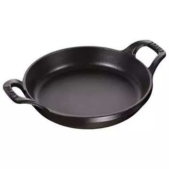 Staub 40509-558 Round Stackable Dish, Black, 7.9 inches (20 cm), Enameled Iron Gratin Dish
