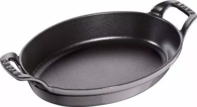 Staub 40509-562 Oval Stackable Dish, Gray, 9.4 inches (24 cm), Enameled Iron Gratin Dish