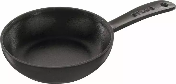 staub Black Frying Pan Enamel Cast Iron Compatible with IH Japanese Skillet Skillet 16cm [Authorized Product] 40501-142 чёрный