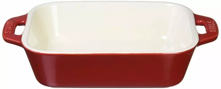 staub Dish Cherry 14 x Ceramic Gratin Dish Oven Microwave Safe Japanese Dish Rectangular 11cm [Authorized Product] 40508-582 вишня