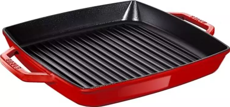 STAUB Dust 40511-685-0 Прямоугольная сковорода с двумя ручками, 28 см, чугун, вишнево-красный
