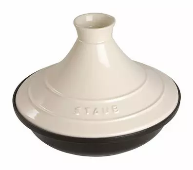 Staub Pot Ivory Two Hand Enamel Pot IH Compatible Japanese Specialty Tajine 20cm [Authorized Product] 40509-394