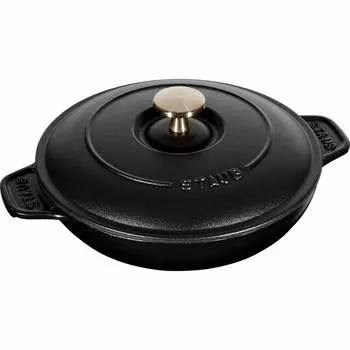 Staub Round Cast Iron Hot Plate W/ Lid, 7 - Black Matte - 1332025