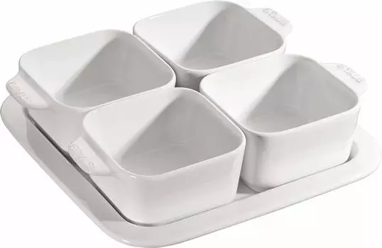 staub Set Ceramic Small Plate Set Japanese x Appetizer Set Appetizer White [Authorized Product] 18.7 18.7cm 40511-586 белый