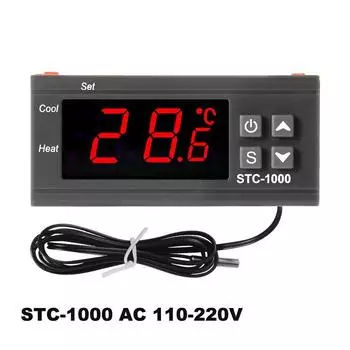 STC-1000 LED цифровой регулятор температуры термостат для инкубатора холодильника терморегулятор реле нагревание охлаждение 220 В