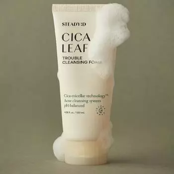 Steady: D Cica Leaf Trouble Cleansing Foam 120мл очищающая пенка для умывания