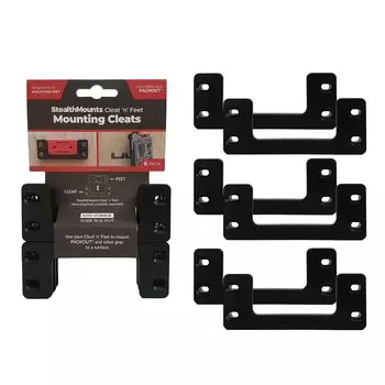 StealthMounts Cleats Feet Cleats Toolbox Система хранения Крепление в любом месте Совместимо с Milwaukee Packout n (6 упаковок) (черный) чёрный