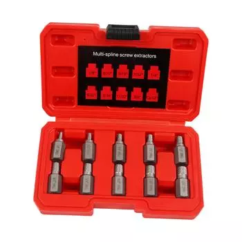 Steel Hex Bolt Stud Extractor, Stripped Bolt Remover, Multi Nut Remover Bolt Extractor Kits Damaged Screw Extractor, 10 pieces