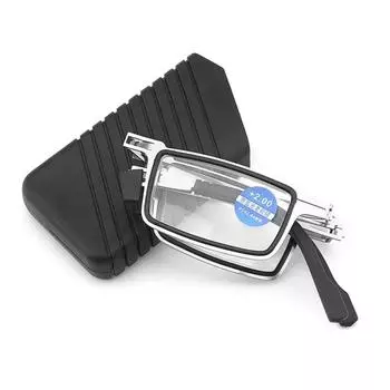 Steel Metal Folding Reading Glasses Hd Anti-blue Light Portable Fashionable Men s And Women s Reading Glasses Set +150