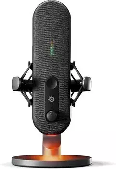 SteelSeries Alias USB Microphone for PC and PS54, Streaming, Gaming, Streamers, Content Creators, Sonar, Audio Software, AI Noise Cancellation, LED