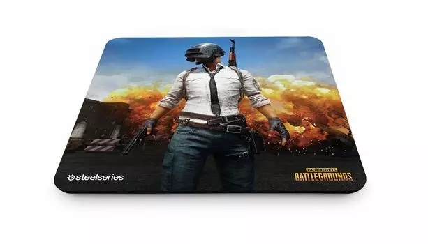Коврик для игровой мыши SteelSeries с большой резиновой основой PUBG Erangel Edition 45 см x 40 см x нескользящий QcK+ 0,2 см