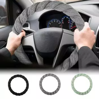 Steering Wheel Cover Plush Steering Wheel Protector Soft Warm Car Steering Wheel Covers Fashion Pure Color Steering Wheel зелёный