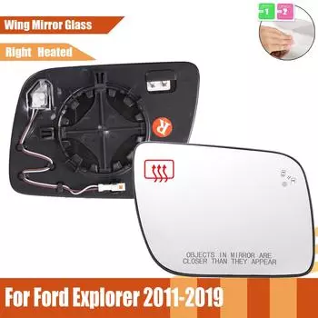 Стекло зеркала заднего вида для водителя и пассажира, подходит для Ford Explorer 2011 - 2019 гг. С функцией подогрева слепых зон, водонепроницаемое, с большим обзором Left белый